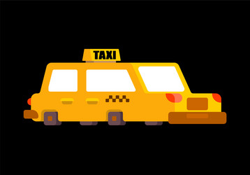 taxi isolated yellow car transportation of people vector image