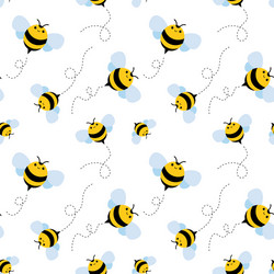 Bee seamless pattern honey vector