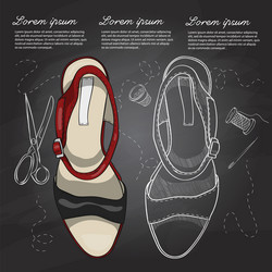 fashion sketch womens shoes vector image