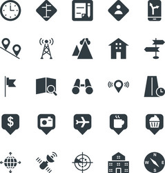 map and navigation cool icons 3 vector image