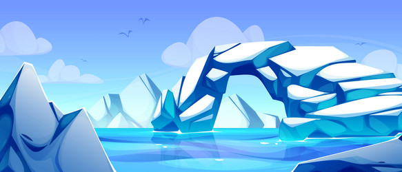 arctic landscape with glacier formations vector image