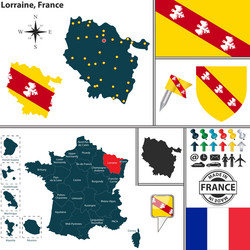 map of lorraine vector image