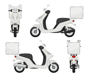 moto bike realistic views of scooter for delivery vector image