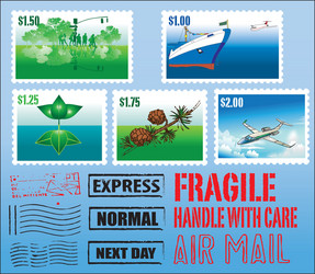 various post stamps vector image