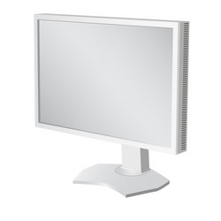 Lcd tv monitor on white background vector