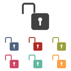 unlock icons set vector image