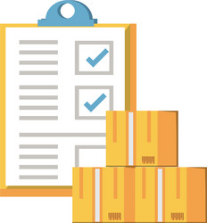 clipboard document with boxes icon vector image