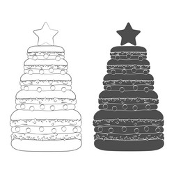 christmas tree made of dessert macaroons vector image