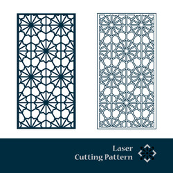 art deco laser cut pattern decorative panel vector image