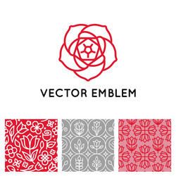 set of logo design templates seamless patterns vector image