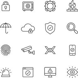 security line icons vector image