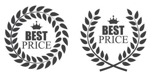 award laurel wreath best price label vector image