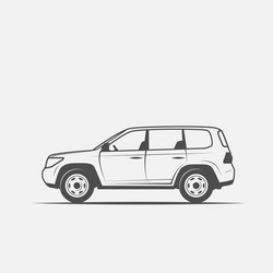 grayscale image of the car vector image