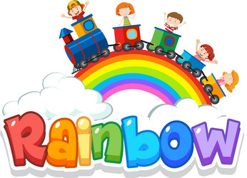 font design for word rainbow vector image