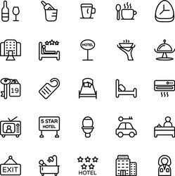 hotel line icons 3 vector image