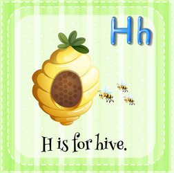 flashcard letter h is for hive vector image