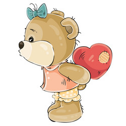 a loving brown teddy bear vector image