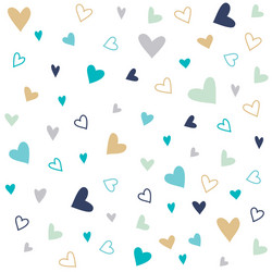 blue hearts background on white vector image