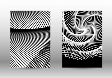 set of abstract patterns with distorted lines vector image