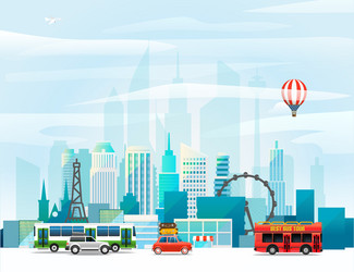 modern cityscape around the world concept vector image