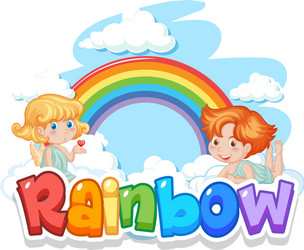 font design for word rainbow vector image