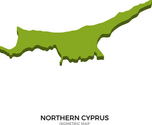 isometric map of northern cyprus detailed vector image