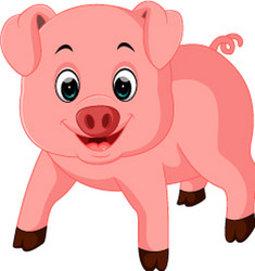 cute pig cartoon vector image