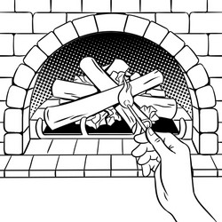 fireplace match hand coloring book vector image