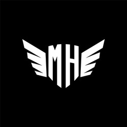 mh monogram wing shape style vector image