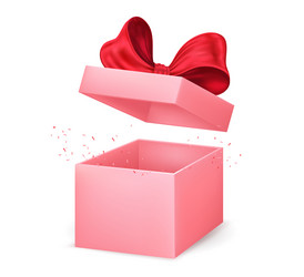 pink open gift box perfect for birthday vector image