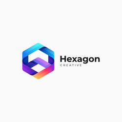 Logo hexagon gradient colorful style vector