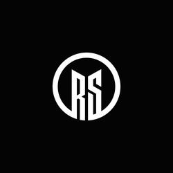 rs monogram logo isolated with a rotating circle vector image