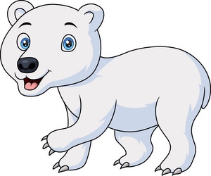 cute baby polar bear cartoon on white background vector image