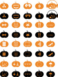 Halloween pumpkin icons vector