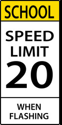 usa traffic road sign school speed limit vector image