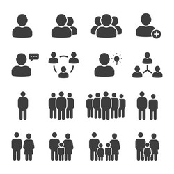 public people icon set vector image