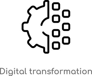 Outline digital transformation icon isolated vector