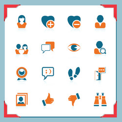 social and communication icons in a frame series vector image