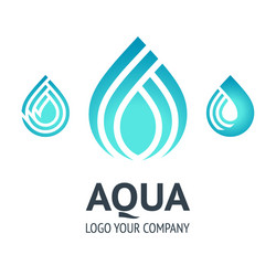 water drop symbol blue logo template icon vector image