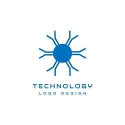 Blue tech logo design vector