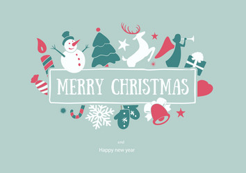 merry christmas decoration and card design happy vector image