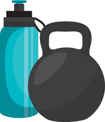 Bottle water gym with weight icon vector