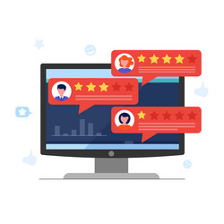 customer review concept with rating stars vector image