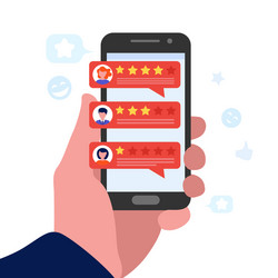 customer review concept with rating stars vector image