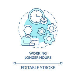 Working longer hours method concept icon vector