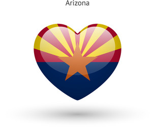 love arizona state symbol heart flag icon vector image