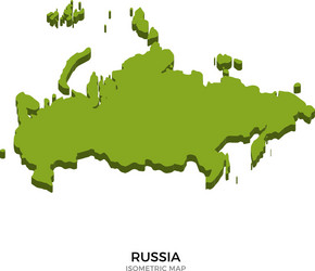 isometric map of russia detailed vector image