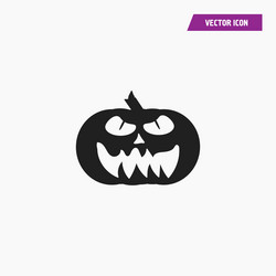 black scary halloween pumpkin icon vector image