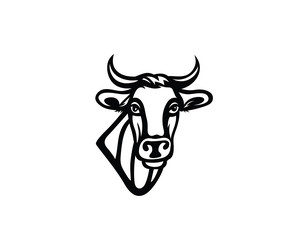 cow face logo vector image