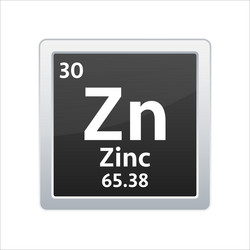 zinc symbol chemical element of the periodic vector image